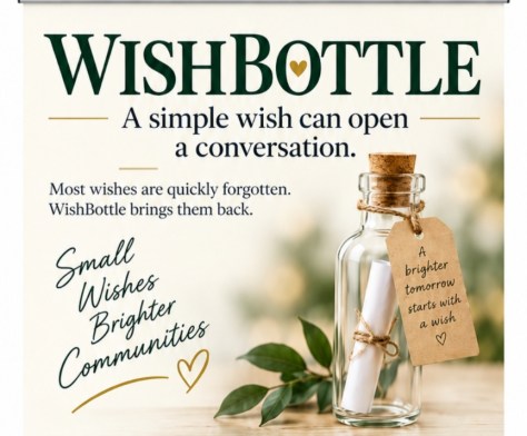 Wishbottle logo: a simple wish can open a conversation
